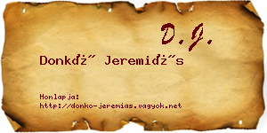 Donkó Jeremiás névjegykártya